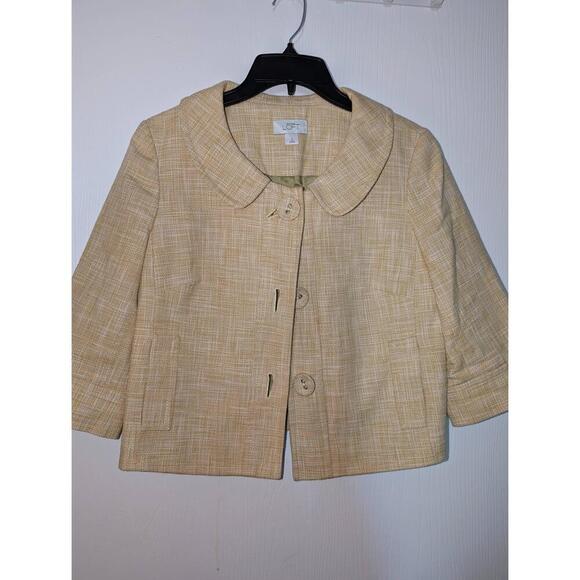 LOFT Jackets & Blazers - Ann Taylor Loft Yellow Plaid Blazer Womens Size 6